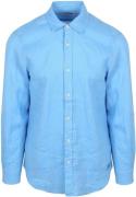 Scotch and Soda Linnen Overhemd Blauw