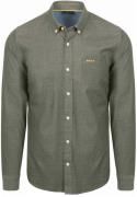 NZA Shirt James Twill Melange Olijfgroen