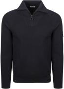 Suitable Half Zip Trui Tias Cooldry Knit Navy