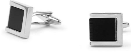 Manchetknoop Vierkant Zilver Zwart -