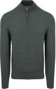 Suitable Pine Knit Half Zip Trui Groen