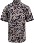 Suitable Short Sleeve Overhemd Linnen Simon Navy