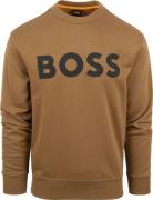 BOSS Trui Logo Bruin