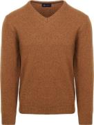 Suitable Lamswol Trui V-Hals Camel