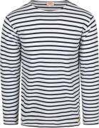 Armor-Lux Trui Strepen Wit Donkerblauw