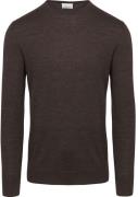 Profuomo Pullover Merinowol Donkerbruin