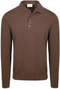 Profuomo Longsleeve Poloshirt Luxury Basic Bruin