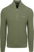 Gant Half Zip Trui Micro Textured Groen