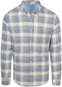 NZA Shirt Picton Linnen Blend Ruit Blauw
