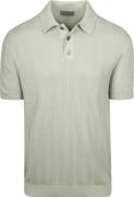 Suitable Knitted Jacquard Polo Lichtgroen