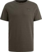 PME Legend T-Shirt Jacquard Stripe Beluga Groen
