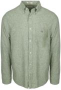 Gant Overhemd Cotton Linen Groen