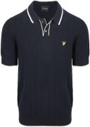 Lyle and Scott Poloshirt Knitted Tipped Dark Navy