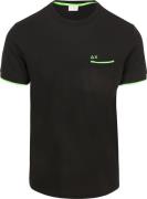 Sun68 Piqué T-Shirt Fluo Stripe Zwart