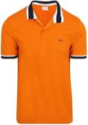 Sun68 Poloshirt Multistripes Collar Oranje