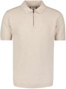 No Excess Half Zip Poloshirt Ecru