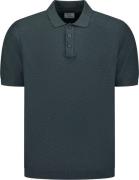 No Excess Knitted Slub Poloshirt Dark Steel