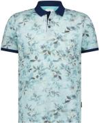 State of Art Poloshirt Piqué Print Lichtblauw