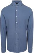 Suitable Piqué Overhemd Jeans Blauw