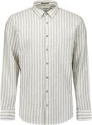 No Excess Overhemd Cotton Linen Stripes Taupe