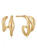 Ania Haie Wave Double Hoop Stud oorstekers verguld