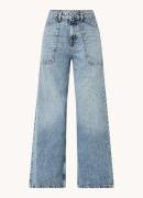 Ba&sh Mellou high waist wide leg jeans met verwassen afwerking