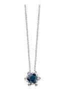 Diamond Point Witgouden hanger 0-47 ct blauwe saffier Empress