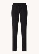 Zadig&Voltaire Pomy high waist straight fit trackpants van crêpe met l...