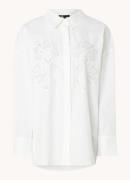 Maje Longline blouse met bloemborduring