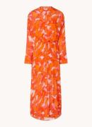 Fabienne Chapot Denis maxi blousejurk met bloemenprint en strikceintuu...