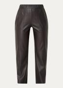 Max & Co Creativo high waist tapered fit cropped broek van imitatielee...