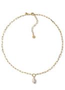 Casa Jewelry Paperclip Pearl ketting verguld