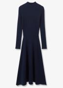 Reiss Hannah midi ribgebreide jurk met col