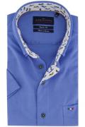 Portofino Regular Fit overhemd korte mouw blauw