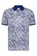 State of Art poloshirt bloemen print blauw