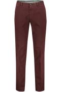 M.E.N.S. katoenen broek bordeaux normale fit effen katoen