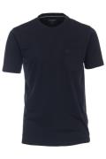 Casa Moda t-shirt effen katoen donkerblauw