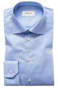 Eton overhemd dress blue pied de poule Slim