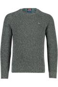 Gant ronde hals pullover uni groen katoen