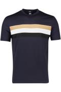 Hugo Boss t-shirt blauw effen katoen normale fit