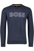 Hugo Boss sweater donkerblauw ronde hals met opdruk