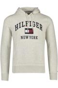 Tommy Hilfiger trui ecru geprint katoen hoodie