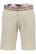 Gardeur korte broek beige effen 100% katoen normale fit