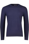 Superdry trui donkerblauw effen katoen ronde hals