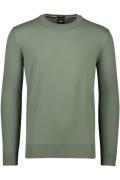 Hugo Boss trui groen effen katoen ronde hals ml 5