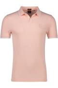 Hugo Boss polo roze effen katoen slim fit