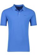 Gant polo blauw uni katoen wijde fit