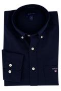 Gant casual overhemd normale fit donkerblauw effen katoen