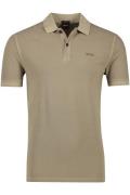 Hugo Boss polo bruin effen prime slim fit