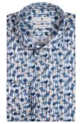 Thomas Maine business overhemd blauw printje katoen normale fit